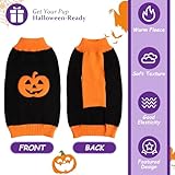 Hundepullover Halloween Kostüm Hund Kürbis Hunde Pullover Warme Halloween Hundepullover für Kleine Mittelgroße Grosse Hunde Party Geschenk für Haustier Puppy und Katzen Schwarz XXL