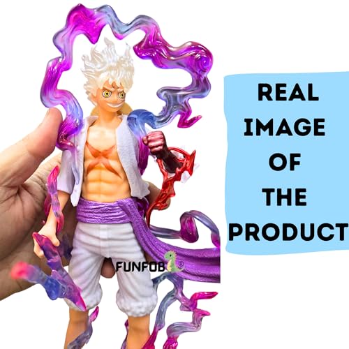 Image of FUNFOB Monkey D Luffy Gear 5 Action Figure | Huge Size | Height-27cm Sun God Figure | Sun God Big Standing