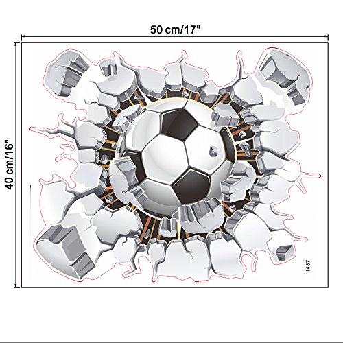 Vinilo decorativo infantil de fútbol 3D 17x16 pulgadas miniatura 2