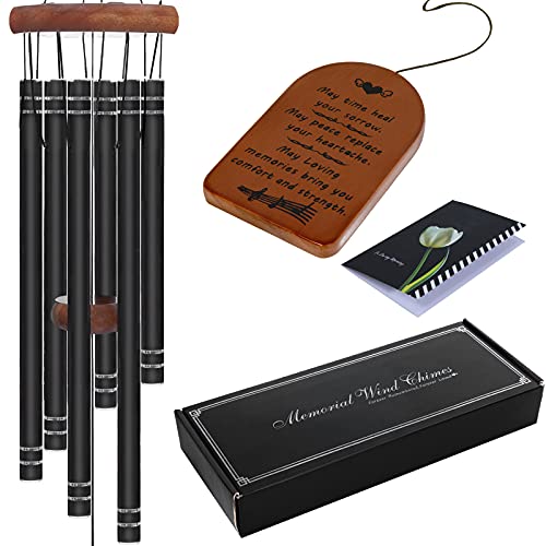 Sympathy Wind Chimes, Memorial Wind Chimes for Loss of Loved One Prime, Sympathy Gift Memorial Gifts Bereavement Gifts for Loss of Father Mother Husband, 32 Wood Wind Chimes for Outside Deep Tone