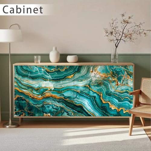 Image of Nuxovilar Green Gemstone Wallpaper Peel Stick Vinyl 15.75x39.37