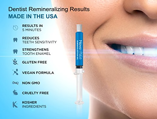 Novawhite Remineralization Gel – (2) Extra Large Syringes, 2 Mouth Trays, Reduces Teeth Sensitivity, Strengthens Tooth Enamel, Sensitivity Treatment, Remineralizing & Desensitizing Sensitive Teeth #TOP2