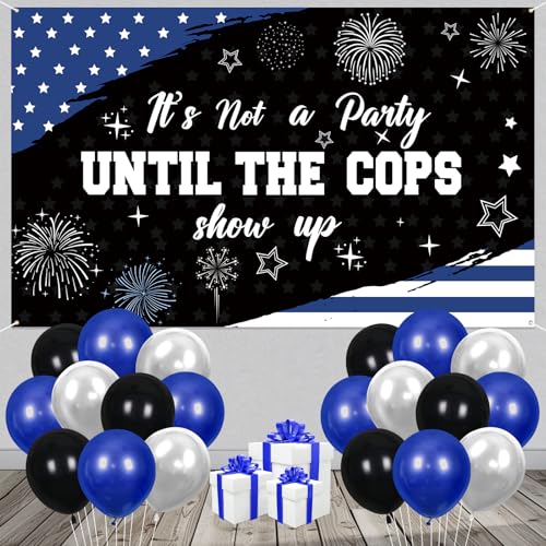 Police Party Decorations Banner and Balloons