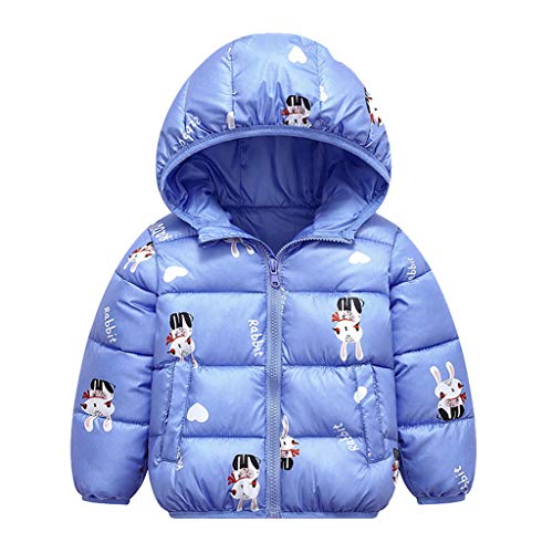 WOCACHI Toddler Down Jacket, Toddler Baby Girls Winter Cartoon Windproof Coat Hooded Warm Outwear Jacket Light Down Puffer Jacket Fleece Lined Bubble Coat Little Big Kids Outerwear Outwear