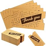 Crtiin 100 Pack Envelopes Thank You Money 3.5x6.5 Inch Kraft Cash Tips