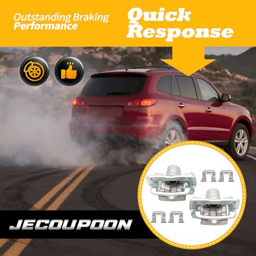 Jecoupoon 19-B6270 19-B6271 Pair Rear Brake Calipers with Bracket Assembly Compatible with S-orento 2011-2013 Santa Fe 2010-2012 Left and Right 582100W000 582300W000