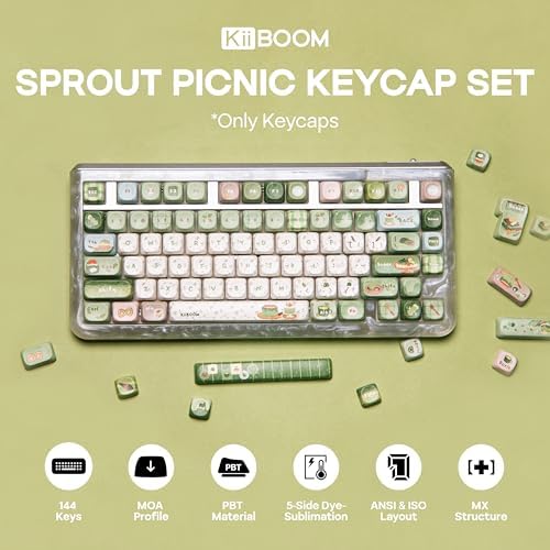 KiiBoom Phantom81 Lite 75% Gasket Mechanical Keyboard with Sprout Picnic Keycap Set - 5