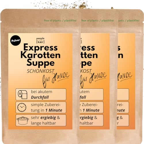 People who Kaer Morosche Karottensuppe 3X 200g, hohe Ergiebigkeit Dank Pulver-Form, Präbiotika Mittel zur Unterstützung bei Durchfall & Magenproblemen, bis zu 7,5L Moro Suppe, Hund Durchfall