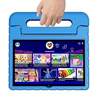 VNEIMQN Tablet for Kids, 10 Inch Kids Tablet Android, 4GB+64GB, Octa-Core, WiFi 6, Big Battery, Kid Space, Parental Control 1280 * 800 HD Display Blue
