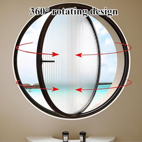 Obrotowe o 360° okno iluminatora ze stopu aluminium – morskie podtynkowe szkło wentylacyjne do łodzi i dekoracji wnętrz 40-100 cm do sypialni i salonu, idealne do projektowania wnętrz i morskich