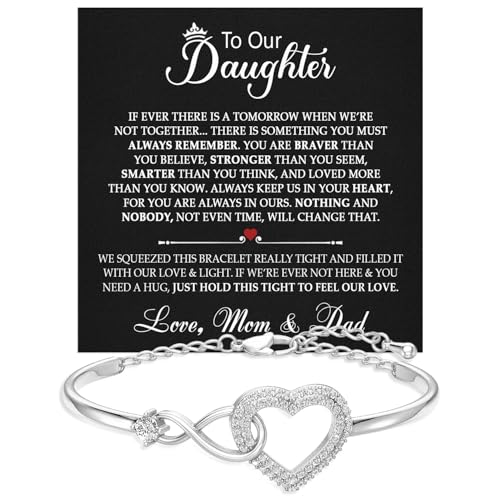 Larvincy To My Daughter Bracelet From Mom & Dad With Heartfelt Message & Elegant Box Jewelry Gift For Women From Mother Father On Graduation Birthday Wedding Christmas & More