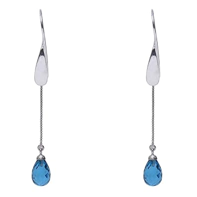 925-92.5 Sterling Silver Nano Russian Stone Fashion Dangle and Drop Earring for Women and Girls