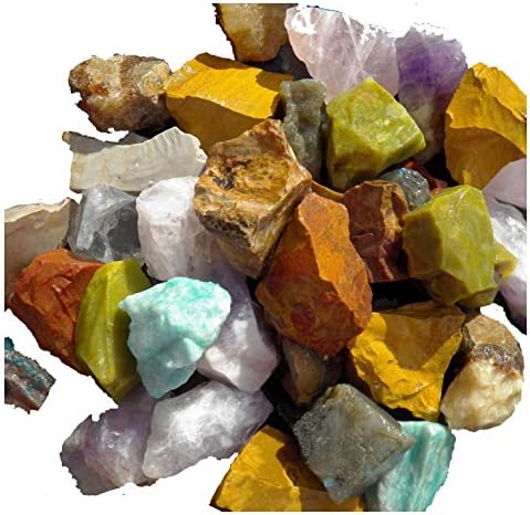 Fundamental Rockhound Products: Africa Mix Mixed Bulk Rough Rock for Tumbling Metaphysical Gemstones Healing Crystals Wholesale Lot Minimum 10 Different Stones. (5 lb)