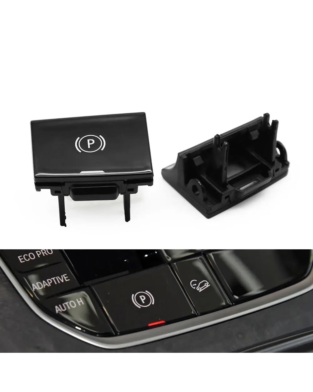 Button Brake Switch for 3 Z4 for X5 for X6 G20 G29 F40 F44 G01 G02 G05 G06 G07 G08 F97 Black Car Handbrake Parking Brake Button Switch Cover Replacement Parking Switch Button