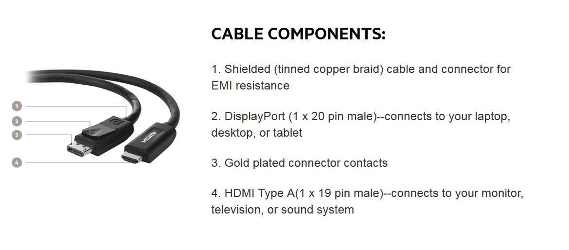 Belkin F2CD001b03-E Cavo DisplayPort ad HDMI MM 4k 0,9m