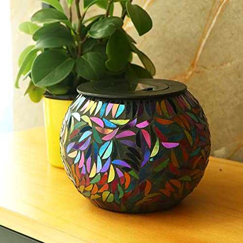 Vcuteka Mosaic Solar Light - Outdoor Table Lamps Waterproof Solar Glass Ball Led Garden Lights, Solar Table Lantern For Patio, Party, Yard, Indoor Decorations Ideal Gift, Purple #TOP3
