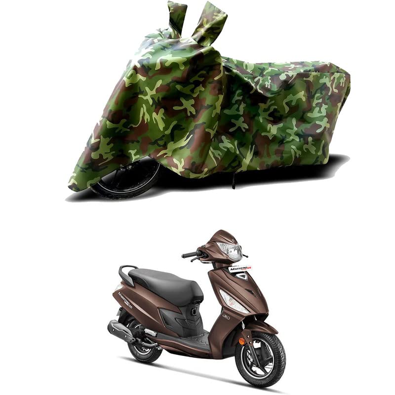 Image of 100% Water Resistant Bike Scooty Two Wheeler Body Cover Compatible for Hero Maestro Edge 125 Drum /UV-Rays /Heat Protection /Birds Dropping /Scratchproof /Dust Proof /Waterproof /All [Green MJ]