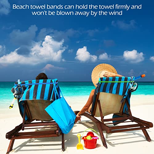 Bandes de serviette de plage contre le vent élastiques légères pour chaises de jardin x24 - 5