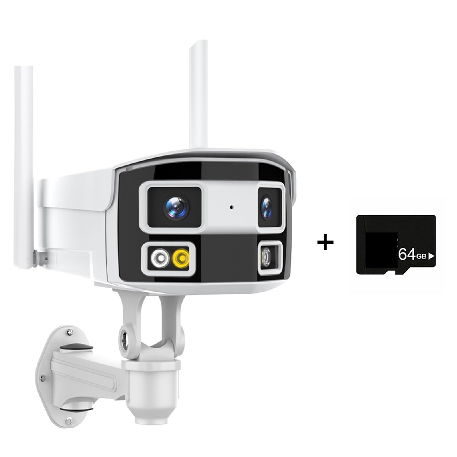 CVFRDD 8MP 180° Dual Lens IP Camera 2K 4MP POE Panoramic Security Camera 4K Human Detection Bullet Camera Outdoor Surveillance NVR(8MP WIFI With 64G)