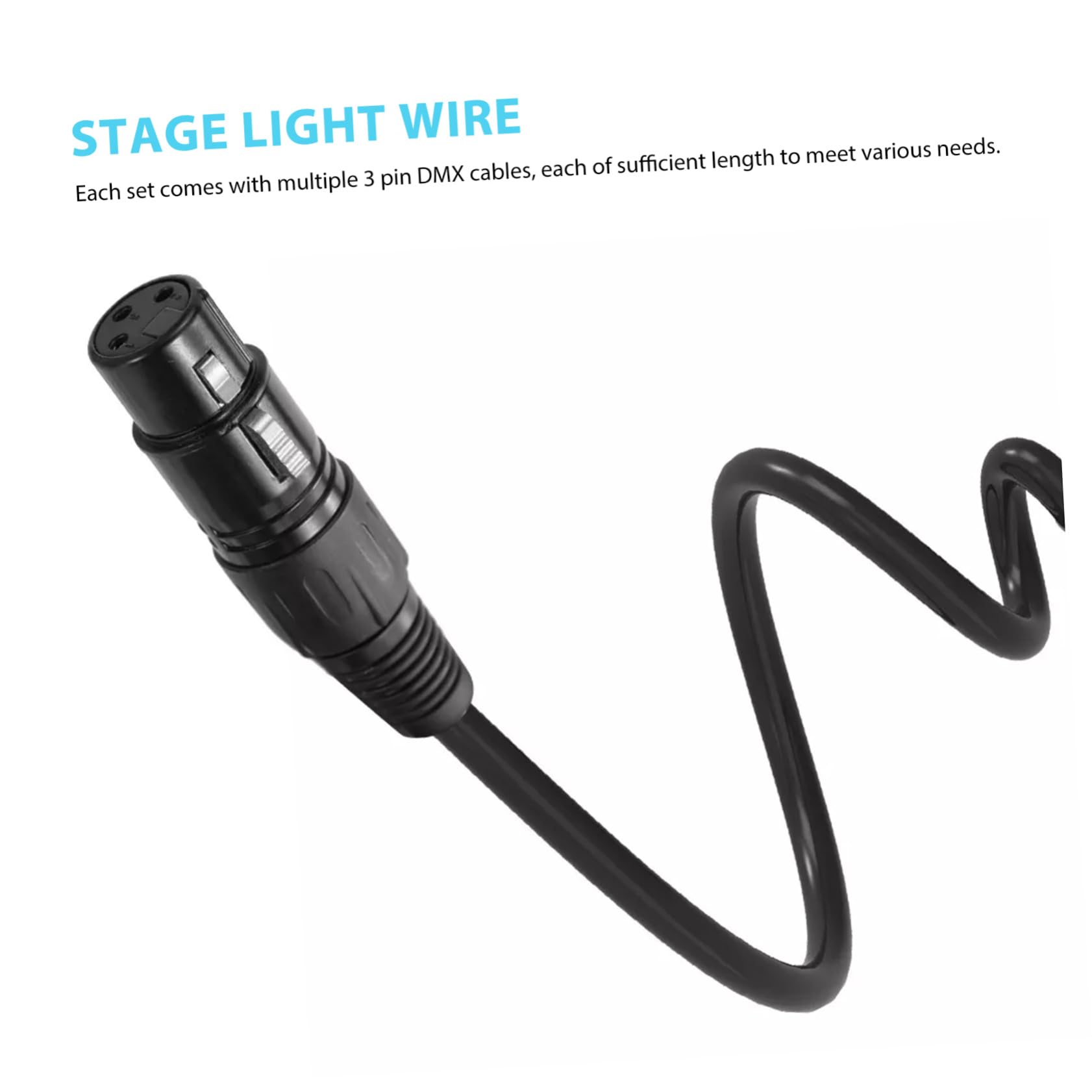 SHOWERORO Cavi Per Illuminazione Da Palco 3 Fili Per Da Palco in Metallo E Plastica Lunghezza 1 M Nero