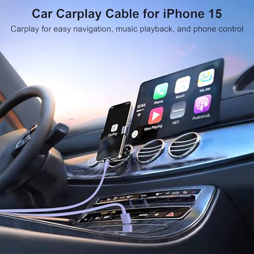 Image of USB to USB C Cable for iPhone 17 16 15 Type C Carplay 10FT Cable Purple | Fast Charging Carplay Cable, USB C Carplay Cord Compatible with iPhone 17 16 15
