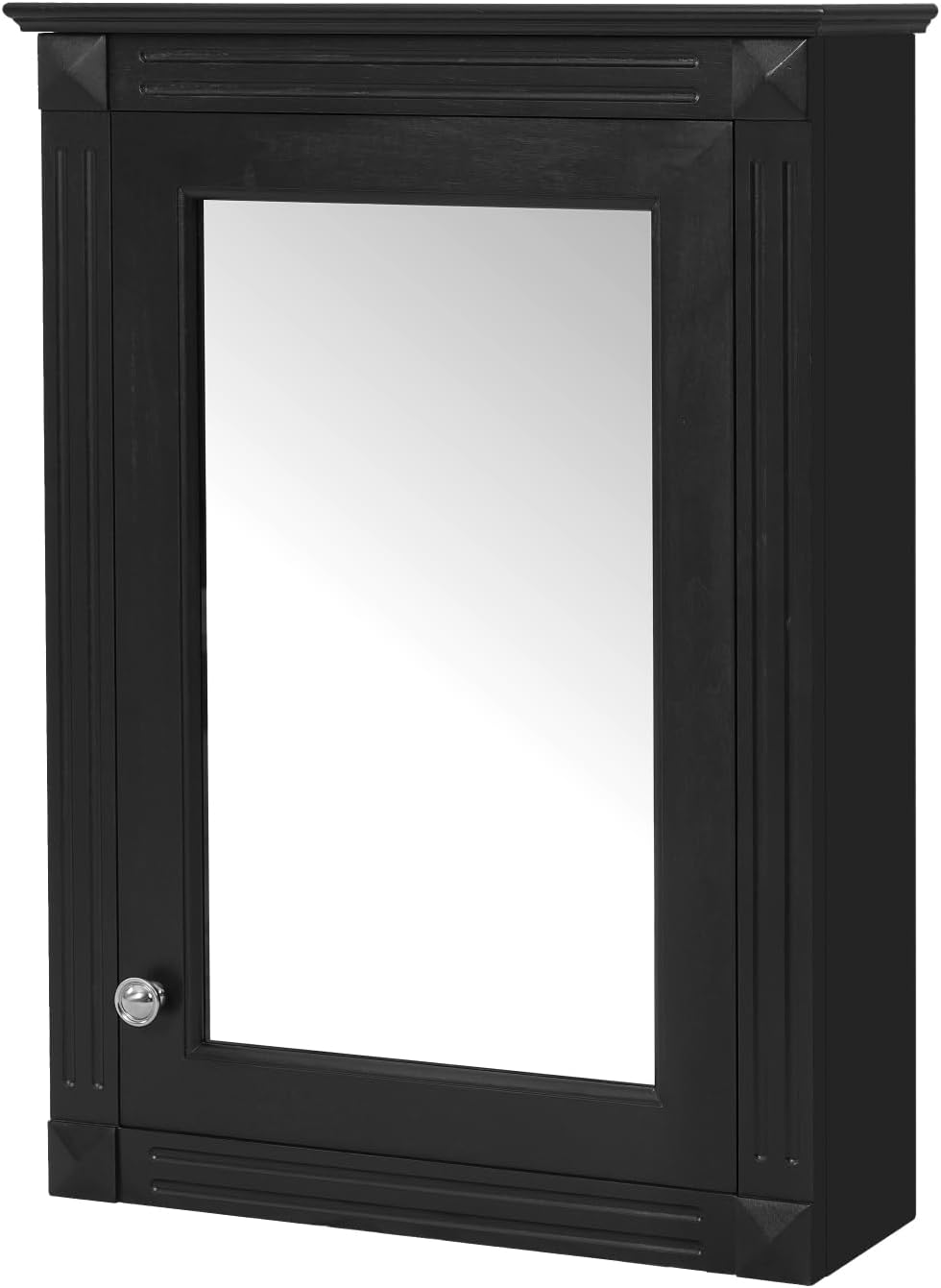 Geelife 20" Wall Mounted Bathroom Storage Cabinet with Mirror - Black - 2-in-1 Mirror & Storage Cabinet - Bathroom, Toilet Area -