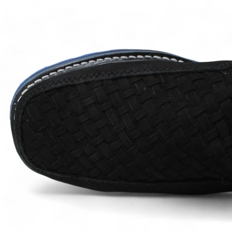 Men’s Genuine Petatillo Square Toe Double Density Double Zipper Cowboy Western Boots - Blue Sole4