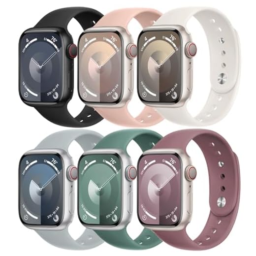 Brazalete deportivo para Apple Watch, 44 mm, 45 mm, 42 mm, 40 mm, 41 mm, 38 mm, para hombre/mujer, 6 unidades, silicona suave, correa de repuesto para Apple Watch Series 8 7 6 5 4 3 2 se Ultra 49 mm