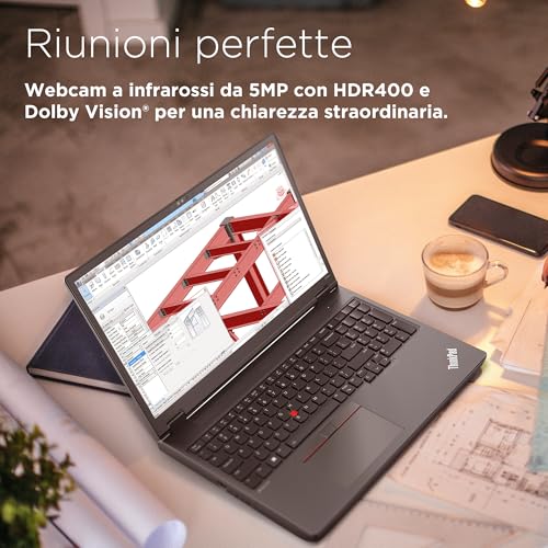 Workstation Mobile 16 Pollici ThinkPad P16v Gen 2, Laptop Professionale Windows 11 Pro, Intel Core Ultra 7 155H, RAM 2x16GB DDR5, 1TB SSD NVMe - Computer NVIDIA RTX 500 Ada, USB-C e HDMI - Notebook - Immagine 3