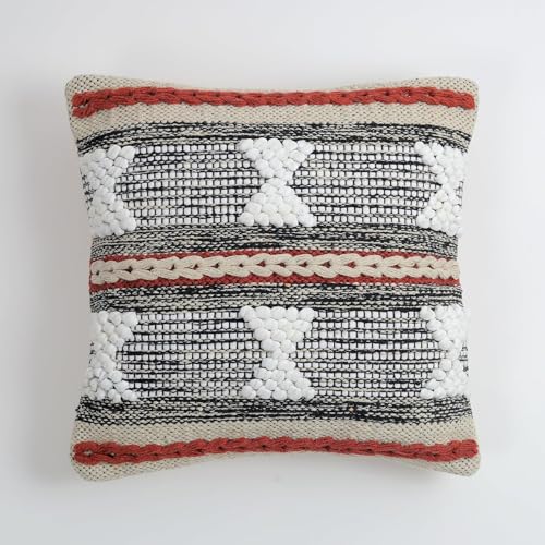 Image of Furnistitchs Premium Decorative Throw Cushion Pillow Cover Boho Home Decor - Living Room Bedroom Couch Sofa Cushion Covers 16 inch x 16 inch (2, Rust Abstract)
