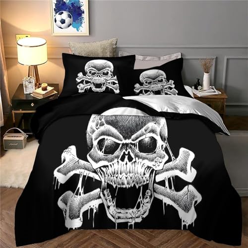 Housse de couette microfibre résistante 3 pièces effet 3D super douce homme - 6