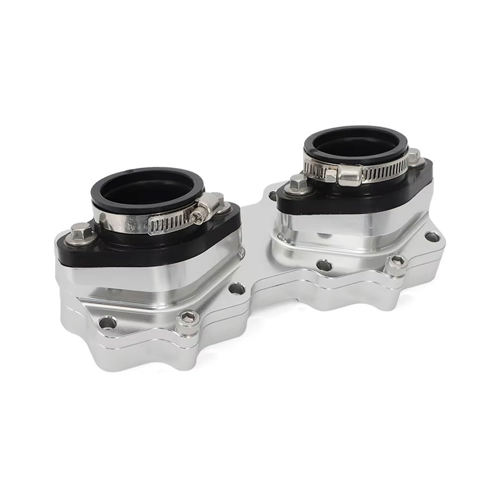 carburador de desbrozadora de gasolina Para Yamaha Banshee 350 YFZ350 Billet para colector de admisión Kit arranque para 33 34 35 36mm ATV para Keihin para Mikuni Reed Valve carburador(Prata)