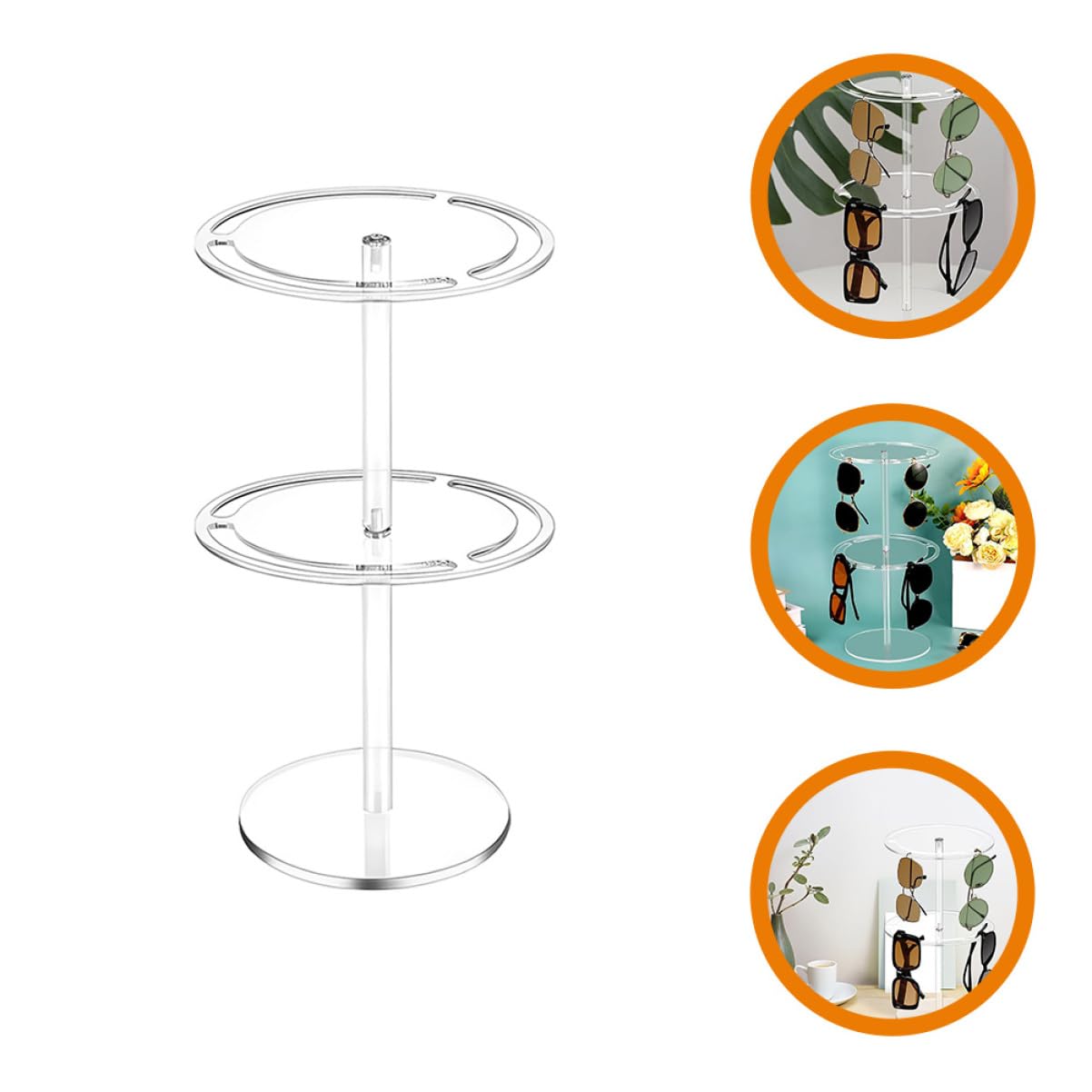 CHILDWEET Expositor De Gafas Transparente De Acrílico Estante para Gafas De Sol De Doble Organizador De Escritorio para Exhibir Casa o Tienda