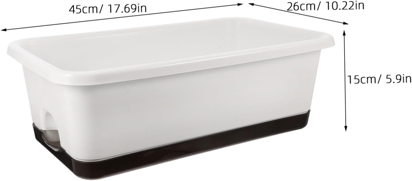 2pcs Rectangular Plant Containers with Expanded Water Storage and Breathable Holes Versatile Planter Boxes for Balcony Windowsill Indoor and Outdoor Gardening of Flowers and