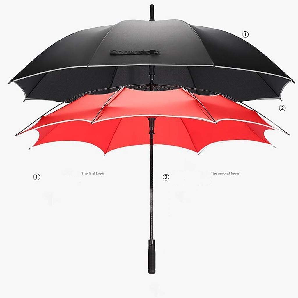 Genérico Paraguas Plegable Automático, Resistente Al Viento Y Duradero, Se Abre Y Se Cierra con Un Solo Botón, Tiene Varillas De Fibra De Vidrio, Empresa (Red 135 cm)
