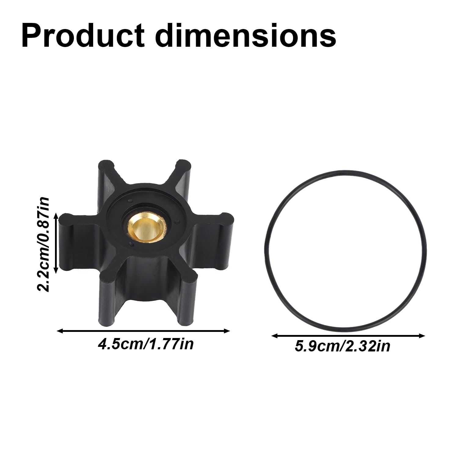 lasuroa 49-16-2771 Impeller, Rubber Brass Transfer Pump Impeller Replacement with O-Ring Replace Part Number 49-16-2771 49162771 - Image 2