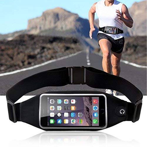 Universal Waterproof Hand Fitness Mobile Case for Running Hiking Jogging and Gym Activities for All Mobile Phones Size Upto 5.7" inch -(D.Black) (Waist-Belt)-image-44