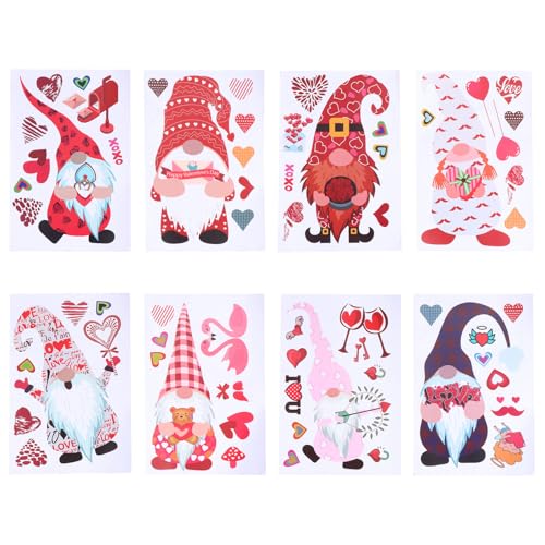 OSALADI Pegatinas Estáticas para Ventana Día de San Valentín, 8 Hojas de Pvc Ecológico Removible, Decoración Adhesiva para Pared Lisa, Azulejos y Metal, Adecuado para Hogar y Fiesta