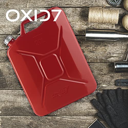 Image of Oxid7 Fuel Canister 20 Litres Made of Metal with Screw Cap Suitable for Petrol, Diesel and Bio-Ethanol 20 L Petrol Canister with UN Approval & Design Tested