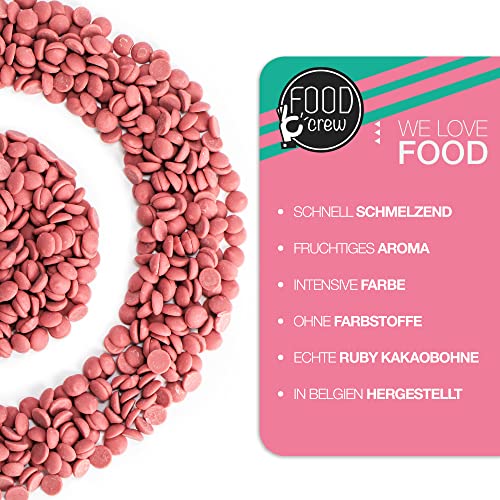 FOOD crew 900 g Belgische Ruby Schokolade Drops - Chocolate Chips – Callets Schokolade für Schokobrunnen – Schoko… – Bild 4