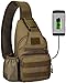 Yakmoo Taktische Brusttasche Militarische Schultertasche mit Wasserflaschenhalter Chest Sling Pack Molle System Crossbody Bag Wasserdichte Umhängetasche Single Strap Rucksack für Outdoors