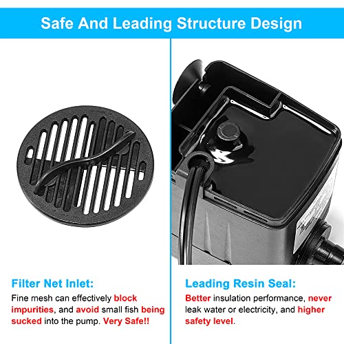 Image of DaToo 400GPH 25W Submersible Water Pump Fountain Pump Ultra Quiet For Aquariums Fish Tank Pond Fountain Statuary Water Feature Hydroponics
