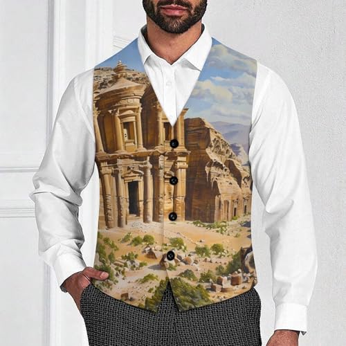 PetraLandscape Novelty Men's Suit Vest Casual Formal Dress Vests Business Waistcoat2