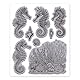 GLOBLELAND 8.7X7 Seepferdchen Cling Stamps Sommer Haftstempel Korallenriff EVA Gummi Stempel Für Die Kartengestaltung Fotoalbum Papierbasteldekor DIY Scrapbooking