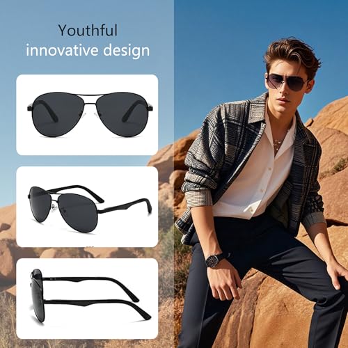 Classic Pilot Polarized Sunglasses Spring Hinges Al-Mg for mens womens2