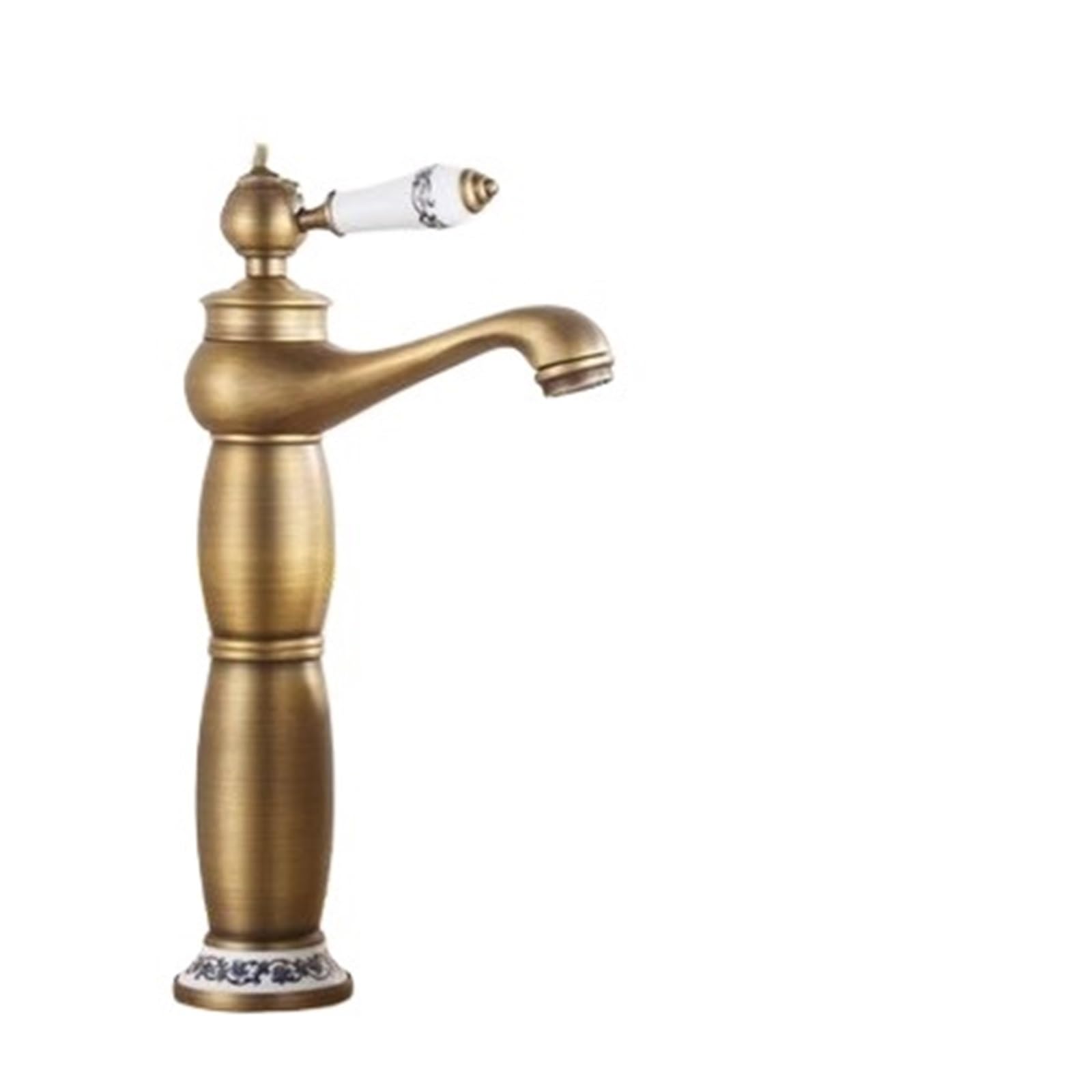 Robinet de cuisine à bec haut mural mitigeur doré avec flexible de lavage