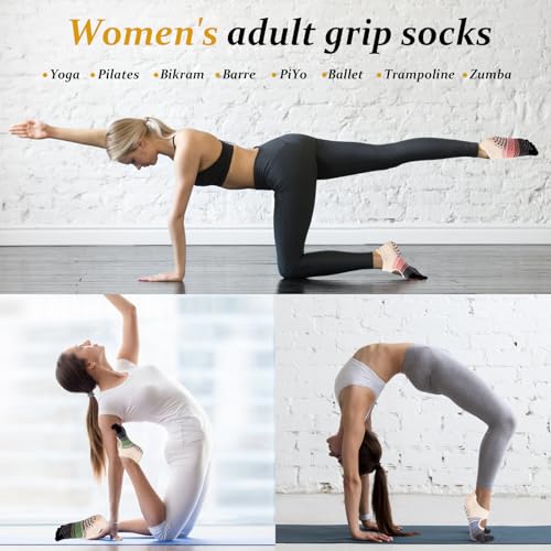 Pilates Socks with Grips for Women,Yoga Socks, Non-Slip Yoga Socks with Toe Separators, Pilates Non Slip Socks4