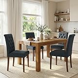 STRUCTURE SOLIDE POUR UNE DURABILITÉ EXCEPTIONNELLE: Chaque chaise cuisine est équipée de pieds en bois de caoutchouc massif et d'un cadre renforcé. Grâce à sa matière robuste et sa structure stable, chaque chaise table a manger supporte un poids maximal de 158 kg. Les patins en nylon réglables sur les pieds protègent non seulement le sol des rayures, mais compensent également les sols inégaux – garantissant la durabilité et la stabilité de la chaise sur le long terme. Idéale pour les amateurs de meubles à long terme.