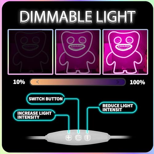 Image of Person Funny Ugly Monster Neon Sign for Wall Decor, Dimmable Neon Light, 14.3x12.2 Inch, for Bedroom, Club, Cafe, Bar, Aesthetic Decor