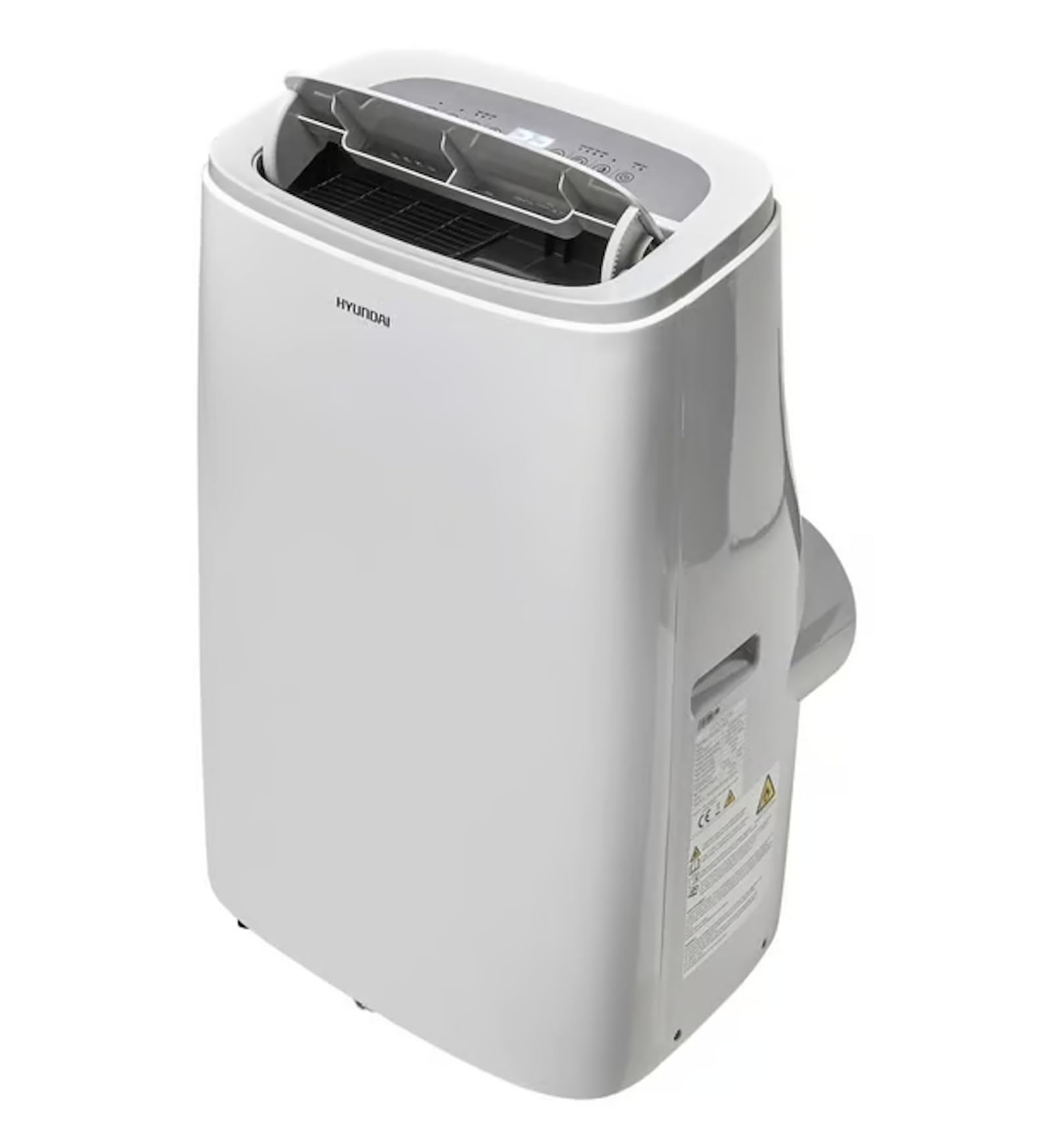 Hyundai, Climatiseur Mobile 14000 BTU Réversible Chaud Froid Classe A - Blanc, Système Auto-Évaporation, Silencieux ≤65dB, Télécommande, 24h Minuterie, 20-28m², 2 ans Garantie